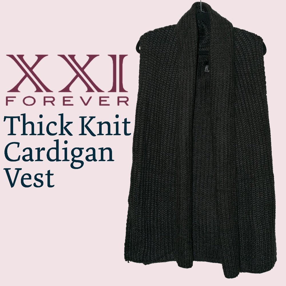XXI | Knit Cardigan Vest Charcoal Grey